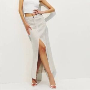 Reformation Linen Skirt with Front Slit
